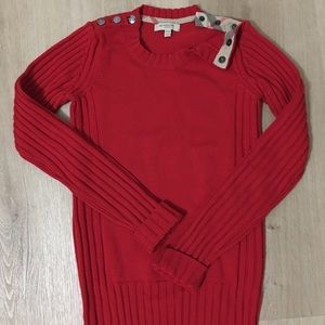 Burberry Red Crewneck Sweater XS Wore only once